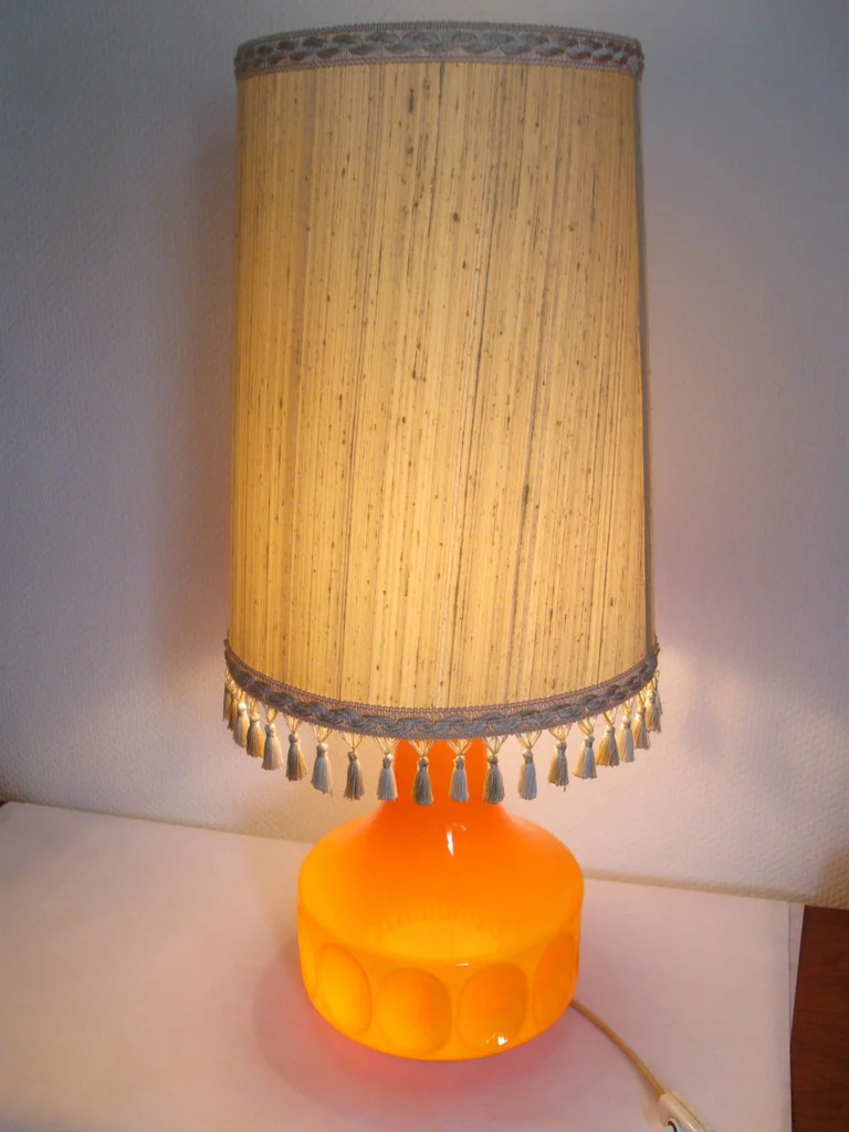 Lampe céramique orange Orangeraie - vintage belle époque Lampe céramique orange Orangeraie - vintage belle époque