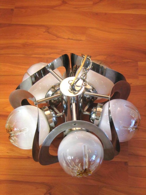Bild 2 von 70er Chrom-Murano-Deckenlampe