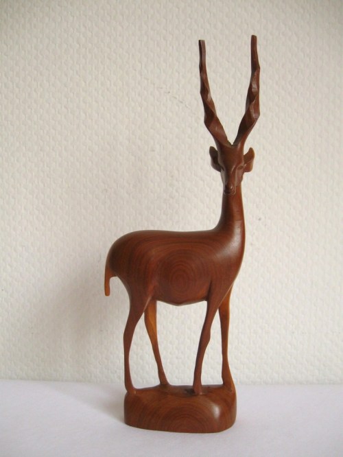 60er Holzskulptur Antilope