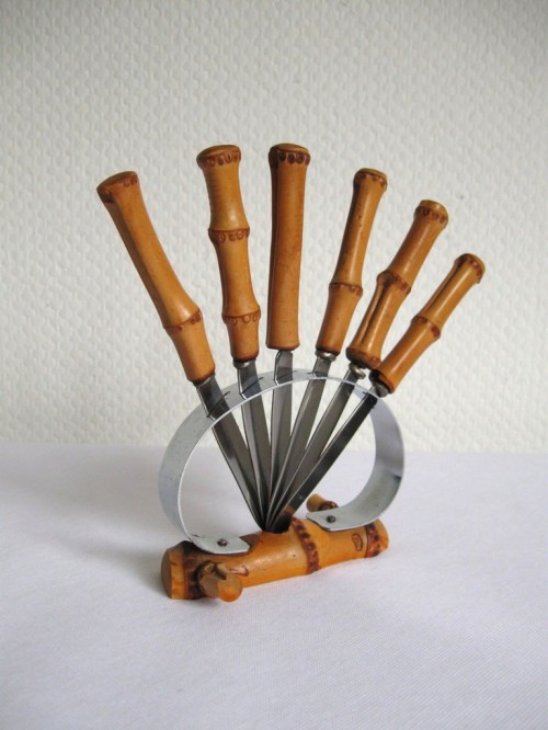 Bild 1 von 60er Jahre Bambus Messer-Set