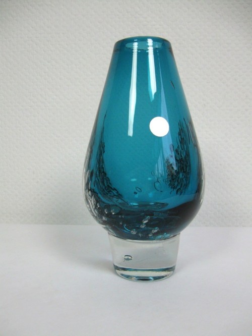 Bild 2 von 70er Zwiesel Kristall Vase FLORIDA, türkis