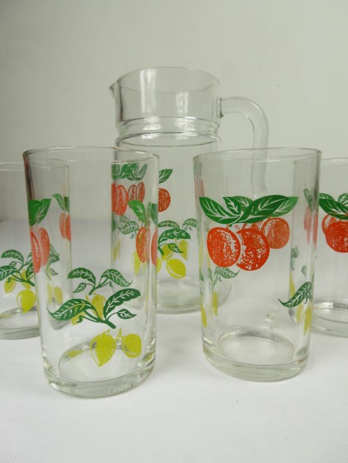 Bild 3 von 70er Glaskrug mit Gläsern