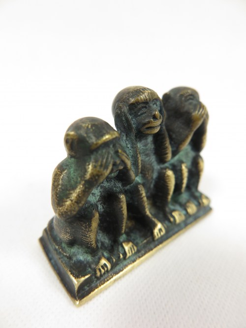 Bild 2 von 70er Briefbeschwerer Drei Affen 