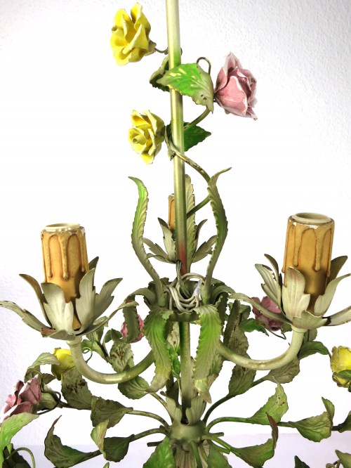 Bild 3 von 30er Italienischer Porzellan Blumen Leuchter Klein