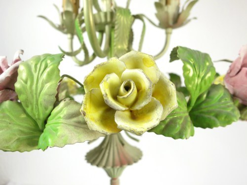 Bild 5 von 30er Italienischer Porzellan Blumen Leuchter Klein