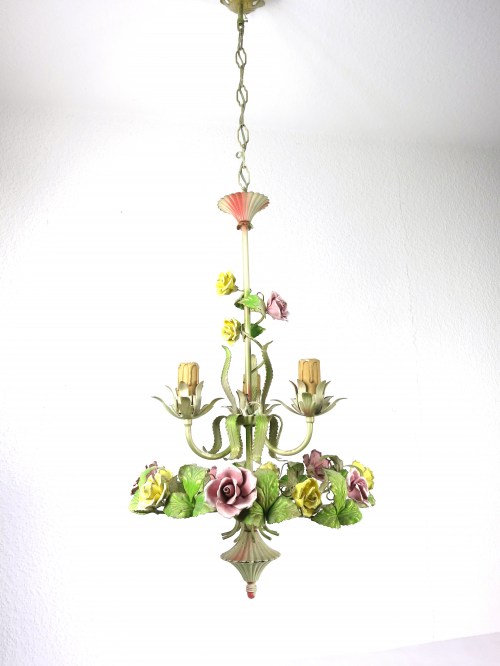 Bild 7 von 30er Italienischer Porzellan Blumen Leuchter Klein