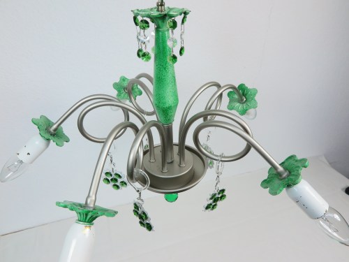 Bild 3 von Vintage Deckenlampe mit grünem Kristall