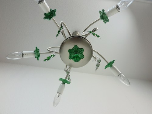 Bild 4 von Vintage Deckenlampe mit grünem Kristall