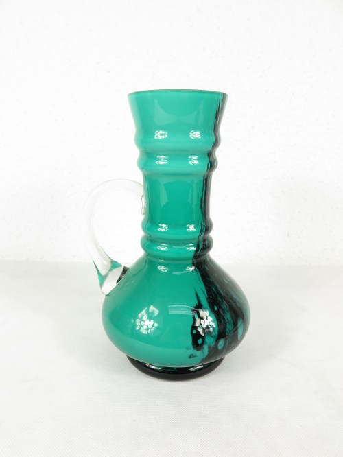 Bild 3 von 70er Murano Vase türkis mit Henkel