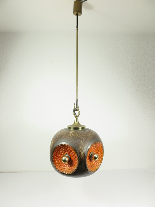 Bild 2 von 70er Keramik Lampe Orange