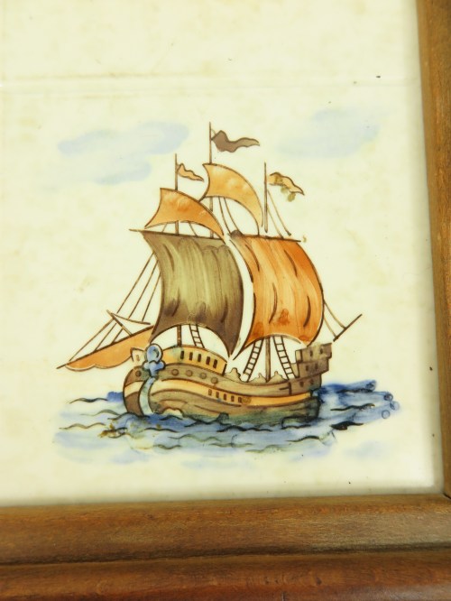 Bild 3 von 70er Tablett mit Seegelschiffen