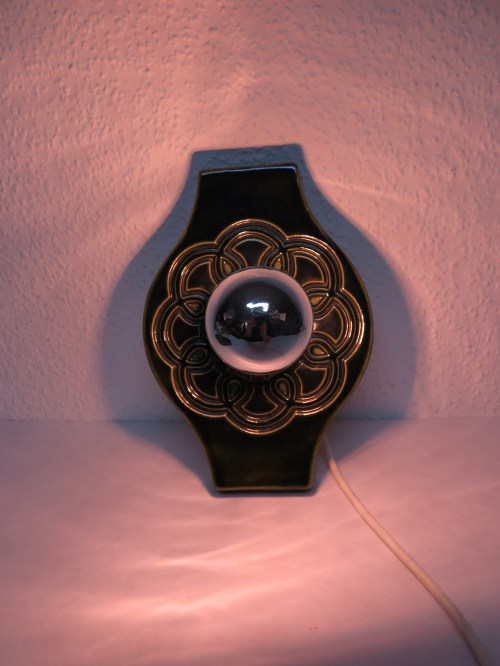 Bild 6 von 70er Wandlampe Keramik Dunkelgrün