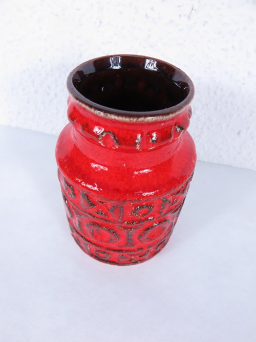 Bild 2 von 70er Vase Keramik Rot Bay Bodenvase