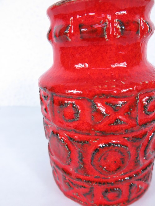 Bild 3 von 70er Vase Keramik Rot Bay Bodenvase