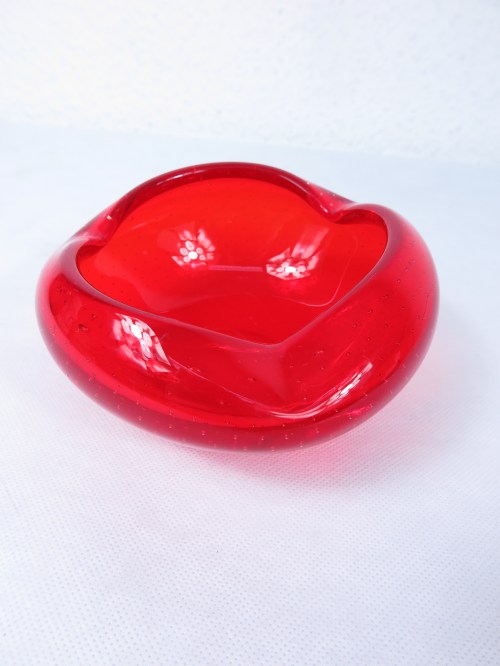 Bild 2 von 60er Murano Glas Aschenbecher rot