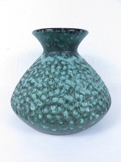 70er Künstler Vase Keramik Türkis