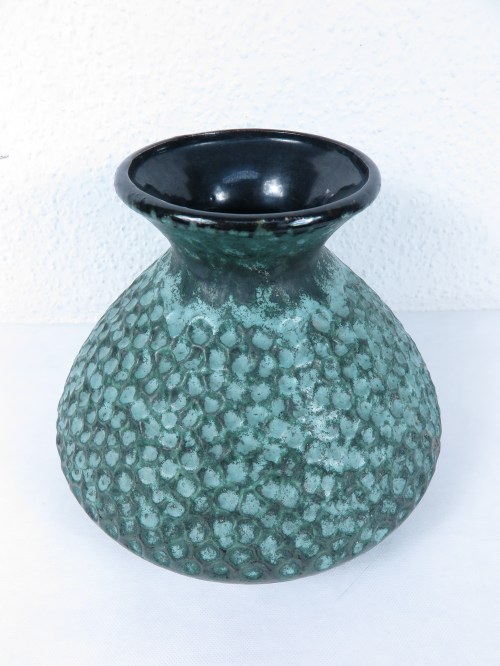 Bild 2 von 70er Künstler Vase Keramik Türkis