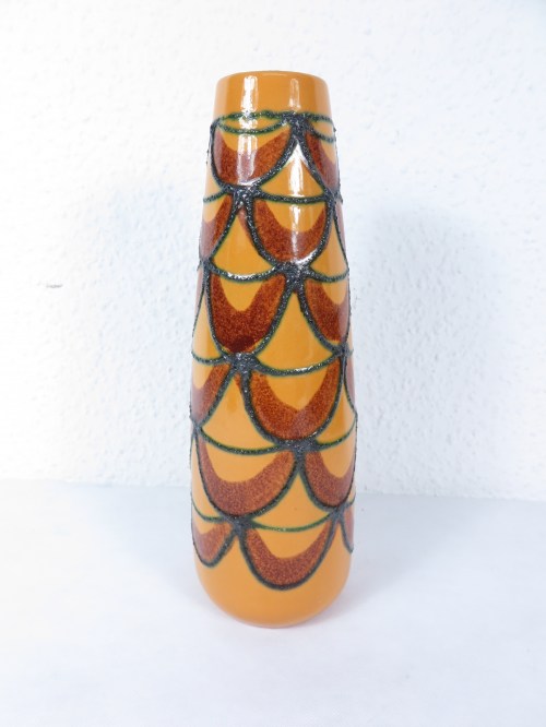 Bild 1 von 70er Vase Strehla Keramik Orange