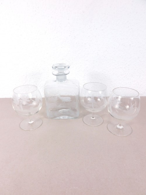 Bild 3 von 60er Cognac Karaffe mit 3 Gläsern