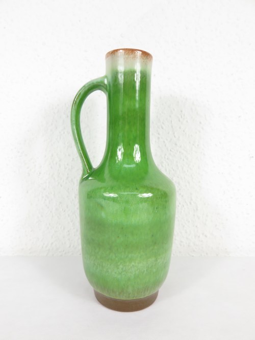 70er Strehla Keramik Vase Grün