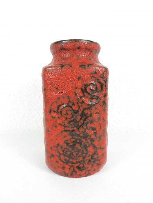 70er Vase Orange Keramik