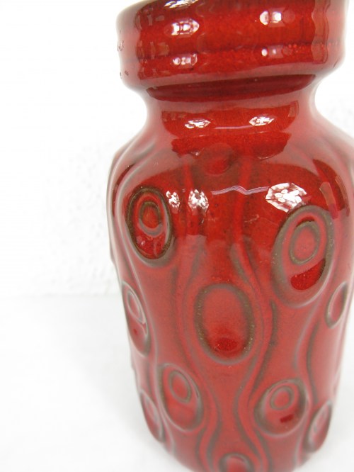 Bild 4 von 70er Vase Keramik Rot