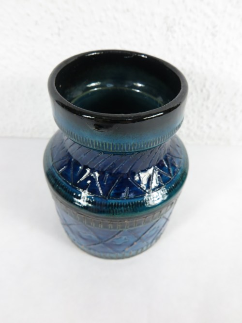 Bild 2 von 70er Keramik Vase blau, italienische Töpferei Bitossi