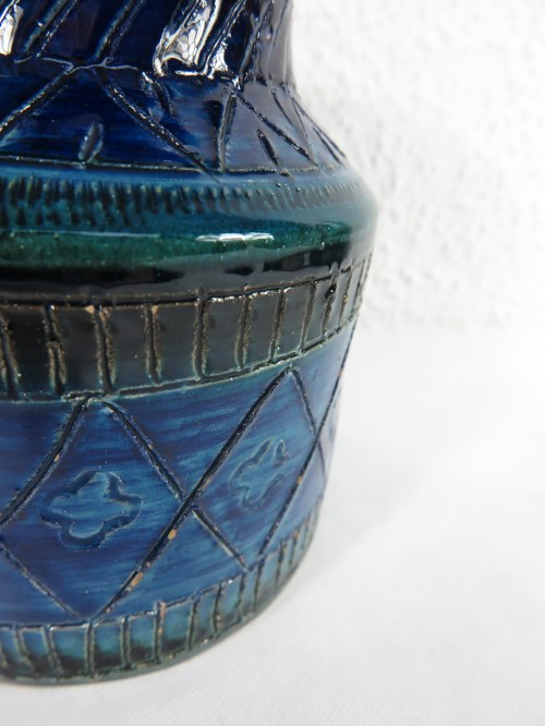 Bild 3 von 70er Keramik Vase blau, italienische Töpferei Bitossi