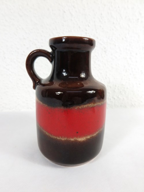 Bild 2 von 70er Keramik Vase Scheurich, Rot-Braun