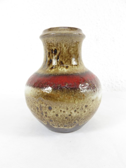 70er Vase Keramik Rot, Tönnieshof, Mid-Century