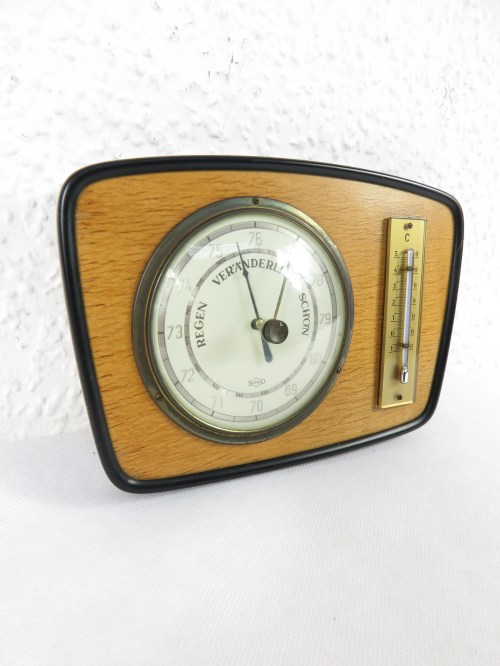 60er Barometer mit Thermometer