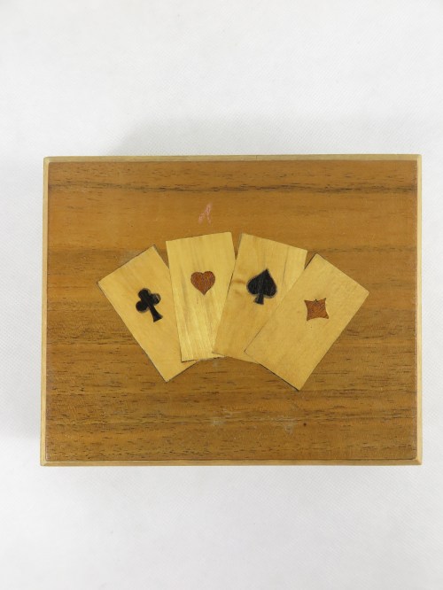 Bild 4 von 70er Holzdose, Spielkarten Dose