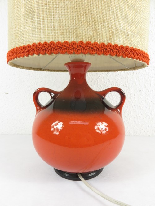 Bild 2 von 70er Tischlampe Orange, Keramikfuß, Hutschenreuther