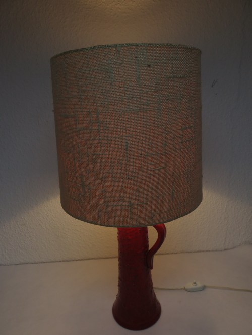 Bild 7 von 70er Tischlampe mit rotem Keramikfuß