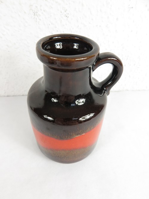 Bild 3 von 70er Keramik Vase Scheurich, Orange-Braun