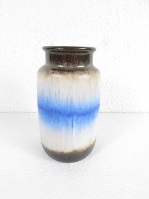 70er Vase mit Blau, Scheurich Keramik