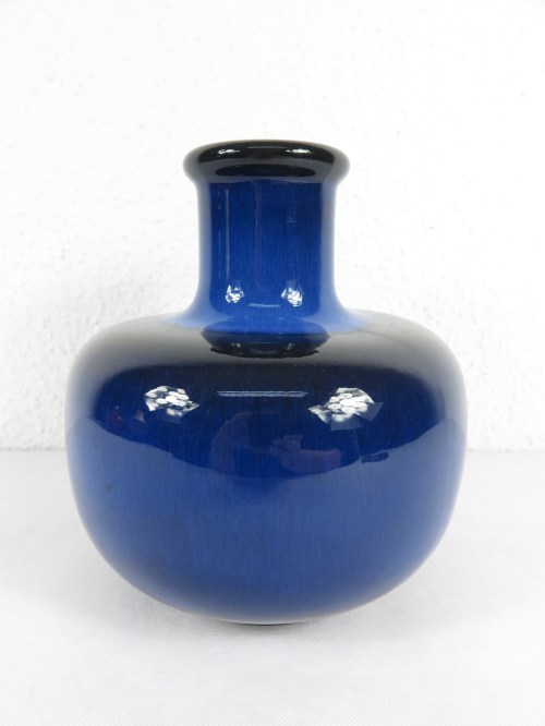 70er Vase Blau, Scheurich Keramik