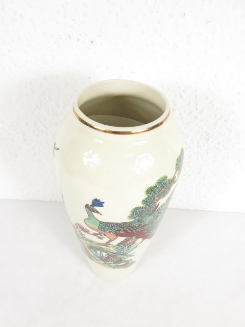 Bild 2 von 70er Japan Vase, Porzellanvase Pfau