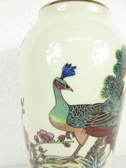 Bild 3 von 70er Japan Vase, Porzellanvase Pfau