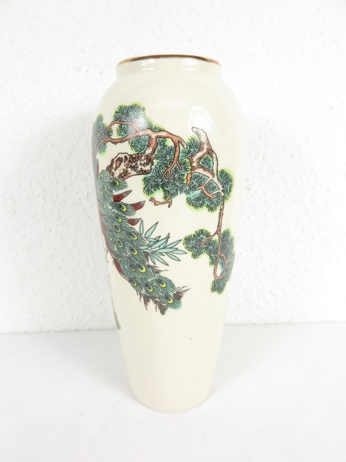 Bild 4 von 70er Japan Vase, Porzellanvase Pfau