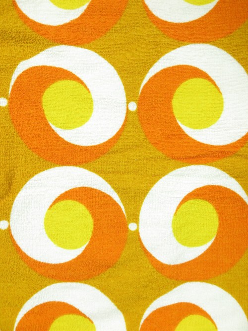 70er Vorhangpaar schmal, Frotee Gardinen Orange