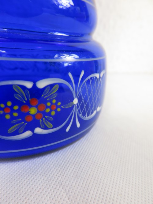 Bild 2 von 70er Vase, Glasvase Blau