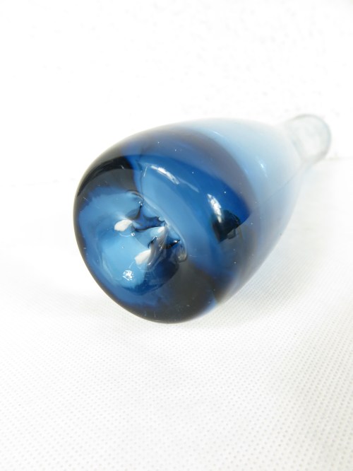 Bild 4 von 60er Glasvase , blaues Rauchglas