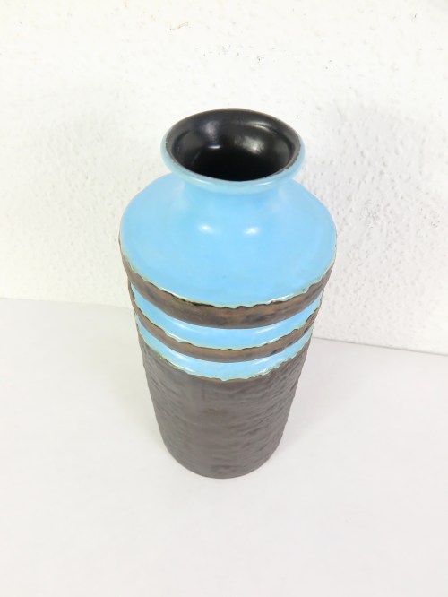 Bild 2 von 70er Vase Keramik Hellblau, VEB Haldesleben