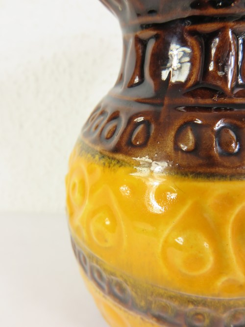 Bild 3 von 70er Keramik Vase Orange , Bay Keramik