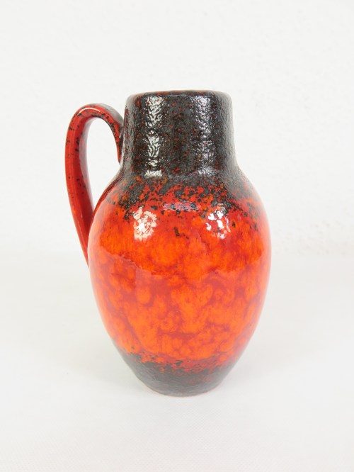 Bild 2 von 70er Henkelvase Rot + Orange