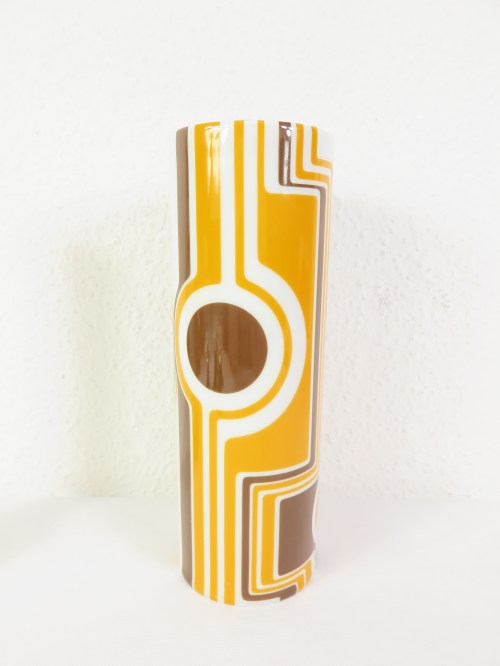 70er Vase Arzberg, Porzellanvase, Orange