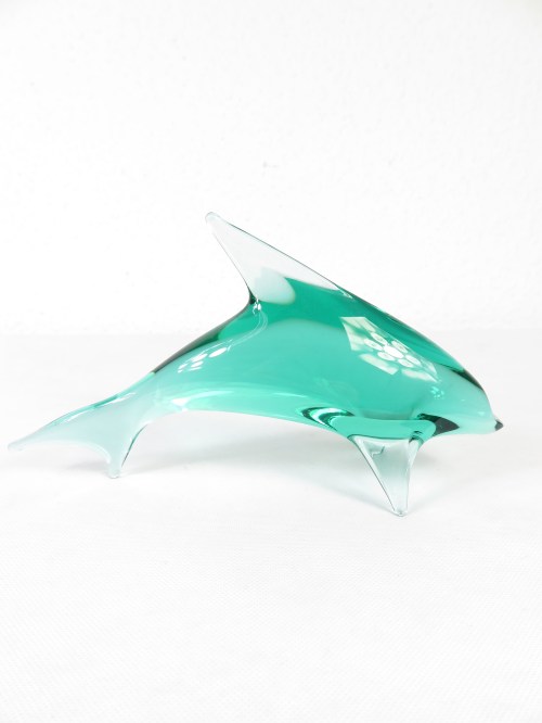 70er Delfin Glas, Tschechisches Glasdelfin