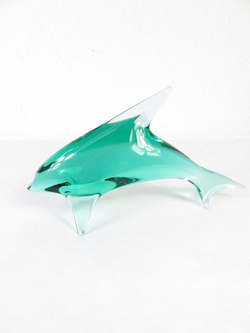 Bild 2 von 70er Delfin Glas, Tschechisches Glasdelfin