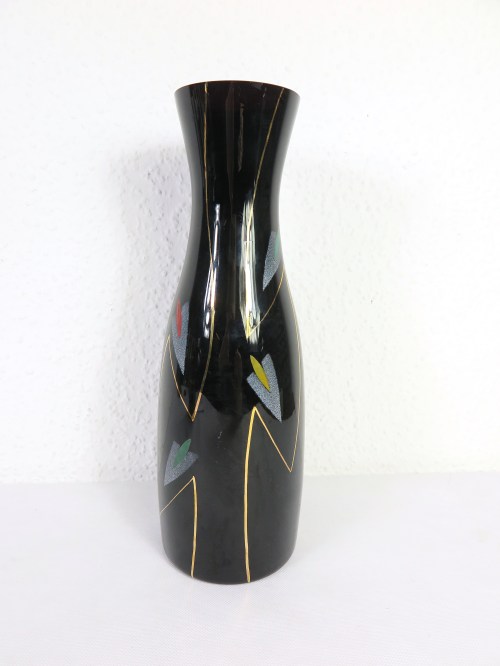 80er Vase, schwarze Glasvase. Arnstadt Vase?